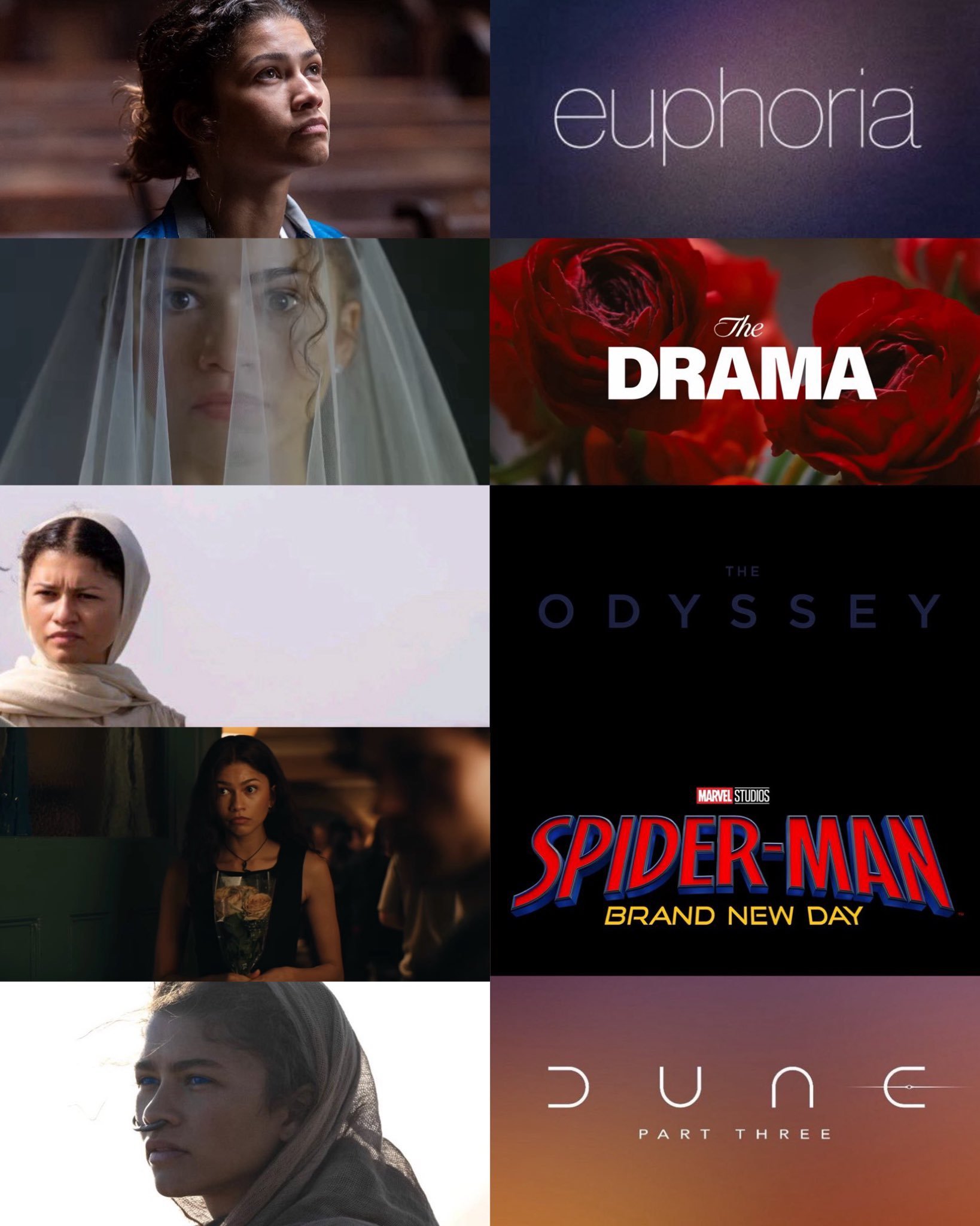 🎬 赞达亚的2026年作品档期*   《爱情抓马》 — 4月3日*   《亢奋