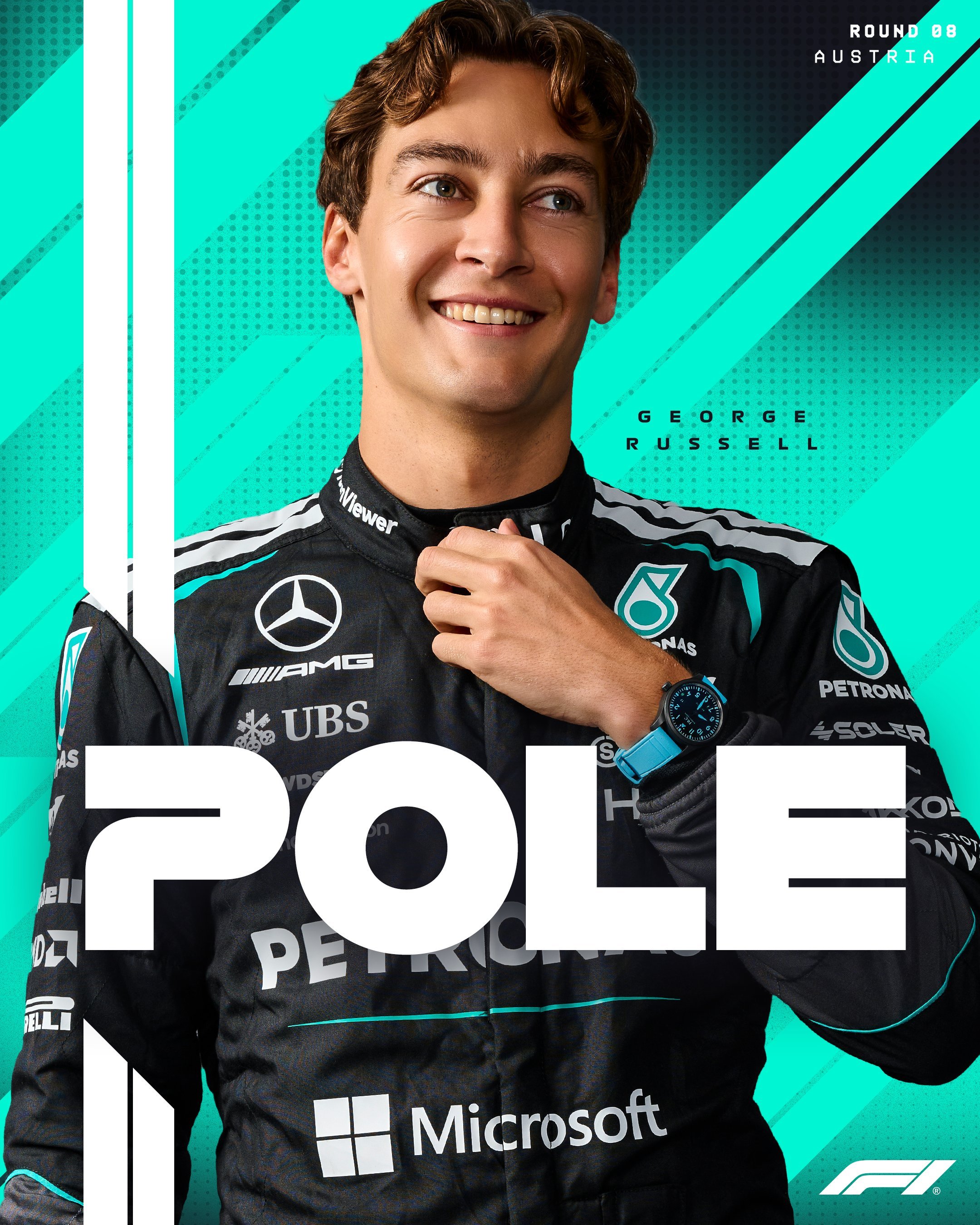 乔治·拉塞尔夺得了2026年F1奥地利🇦🇹大奖赛的杆位!F12026F1奥地