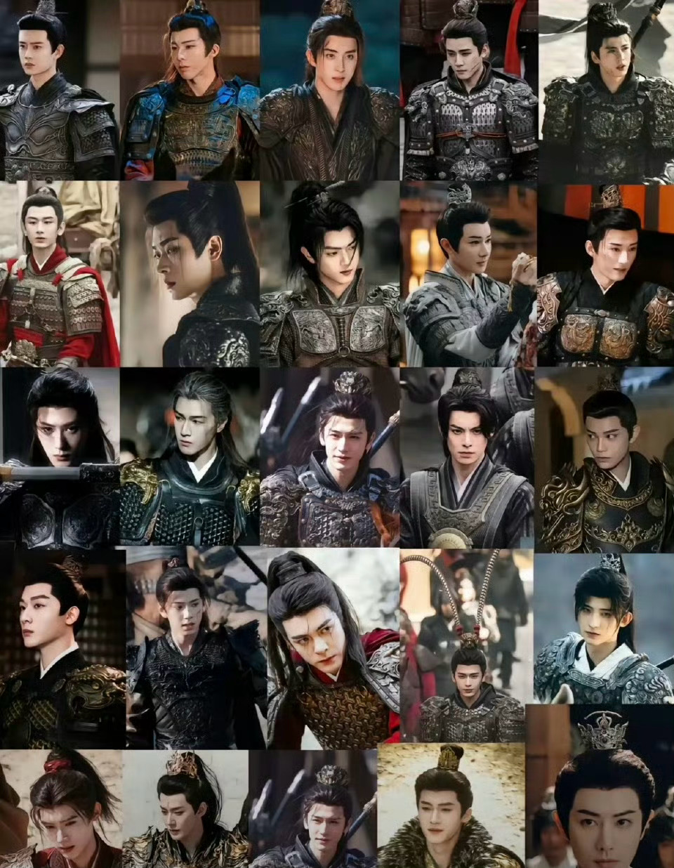 张凌赫的“粉底液将军”引发热议，有网友整理了热门演员的将军造型，你们觉得怎么样？