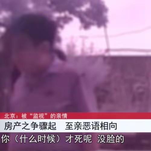 93岁母亲遭儿子咒骂：为争房装摄像头监控。93岁母亲遭儿子咒骂：为争房装摄像头监