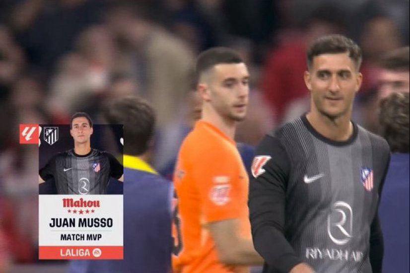 🔝🧤胡安·穆索被评为比赛最佳球员。马竞1比2巴萨 本场比赛，穆索完成6次扑救