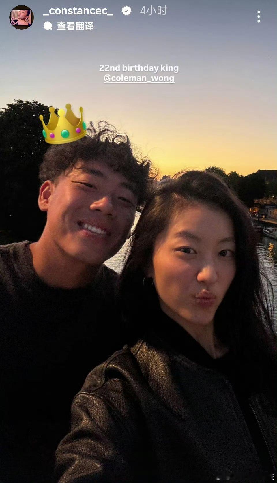 陈奕迅女儿为男友庆生和网球男友同框好恩爱，陈奕迅一家对女儿的感情也太尊重了，这才