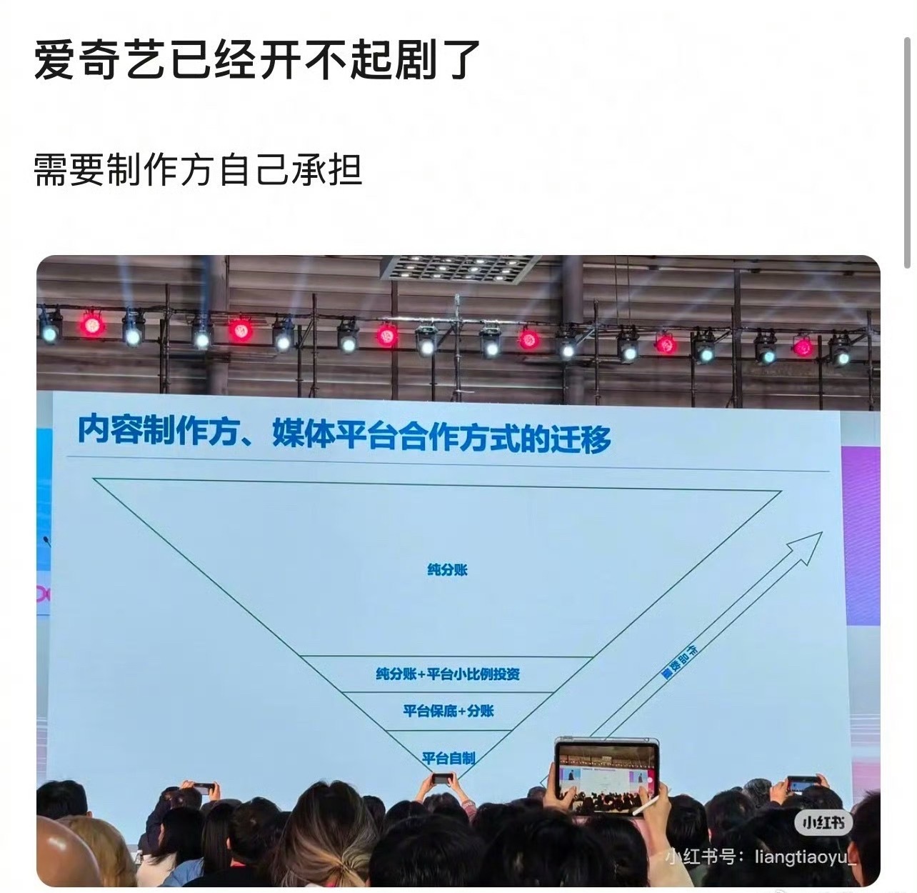 爱奇艺现在已经开始全面转嫁成本了，纯自制只占小部分，制作方自行承担风险的纯分账剧