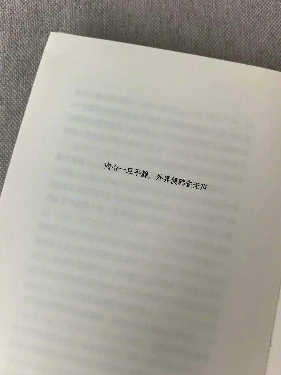 内心一旦平静，外界便鸦雀无声 