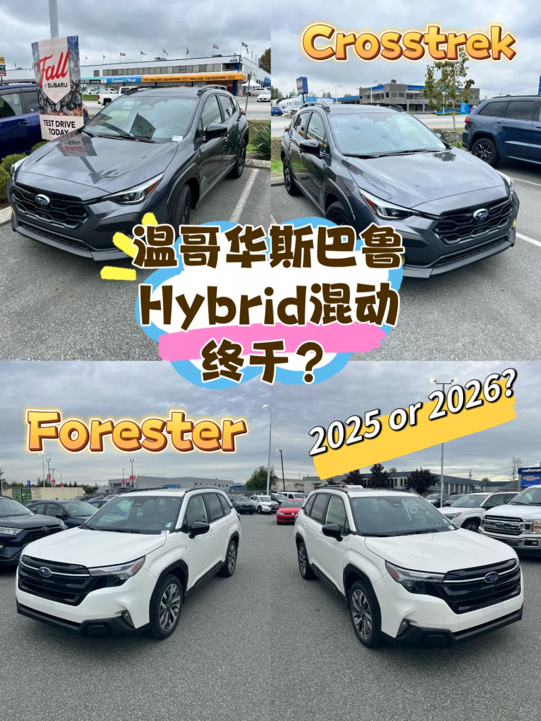温哥华斯巴鲁这两款车型即将推出混动版本