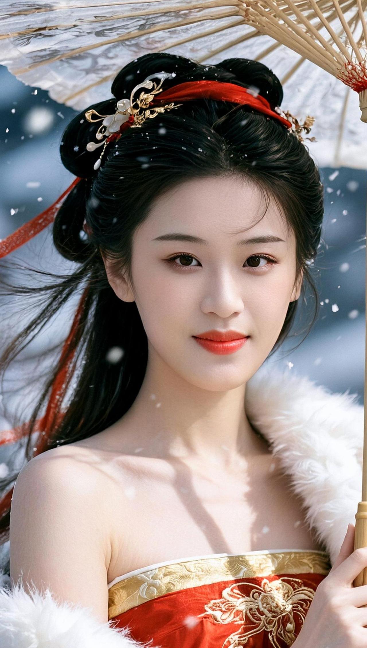 这造型是穿越到古代当女主了吗？感觉下一秒就要吟诗一首，顺便解决个家国大事。别人穿