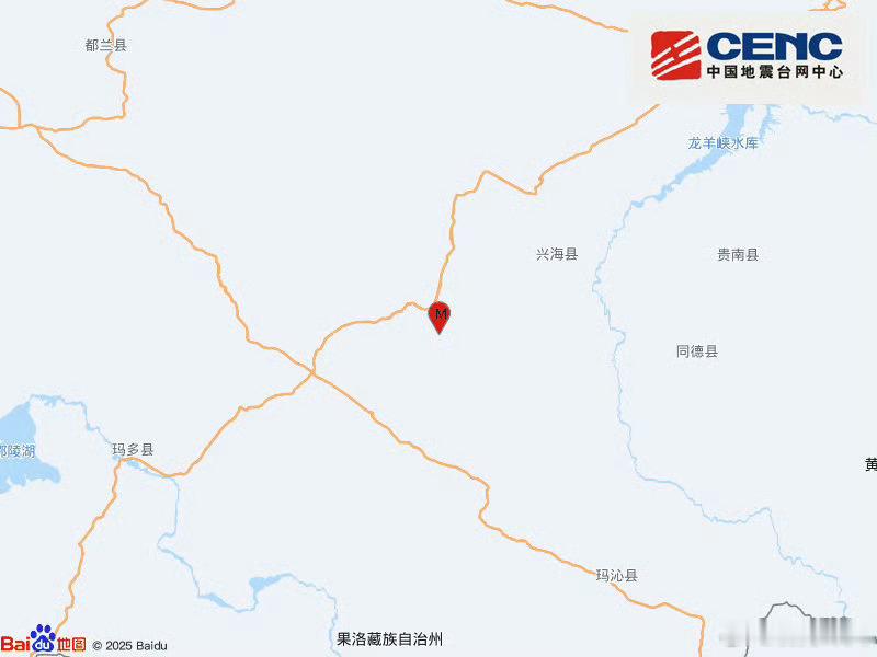 地震快讯中国地震台网正式测定：08月02日22时31分在青海海南州兴海县（北纬3
