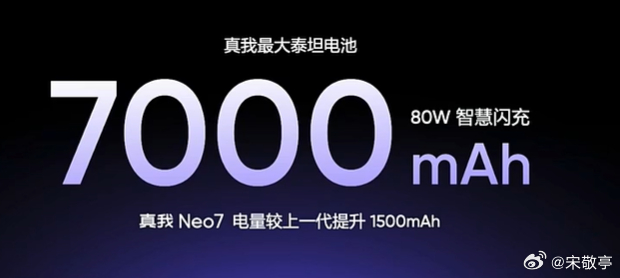 真我Neo7 7000mAh充电宝级大电池，这个用户太爱了，而且手机并不是太厚！