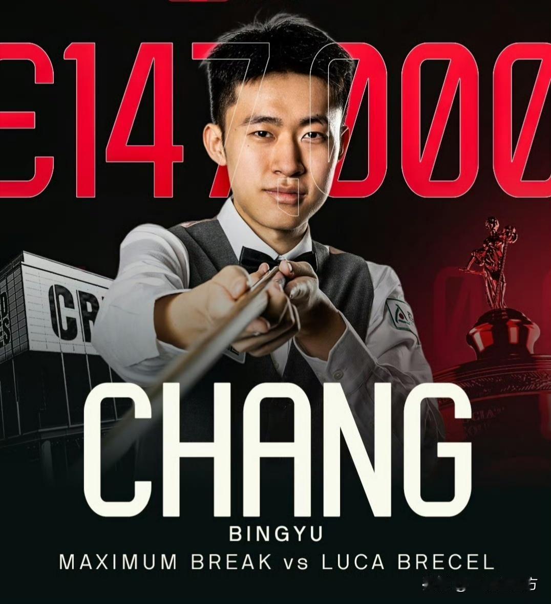 常冰玉再次打出147！在英国莱斯特进行的中国深圳斯诺克公开赛资格赛，23岁的常冰