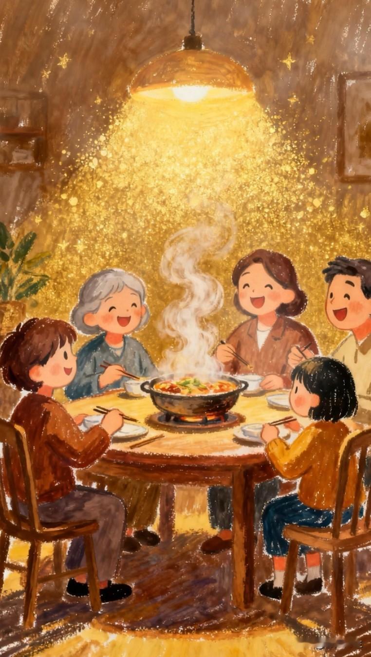 幸福就是下班推开门，
屋里飘着饭菜香，
爸妈在唠嗑，
孩子扑过来喊你，
电视里放