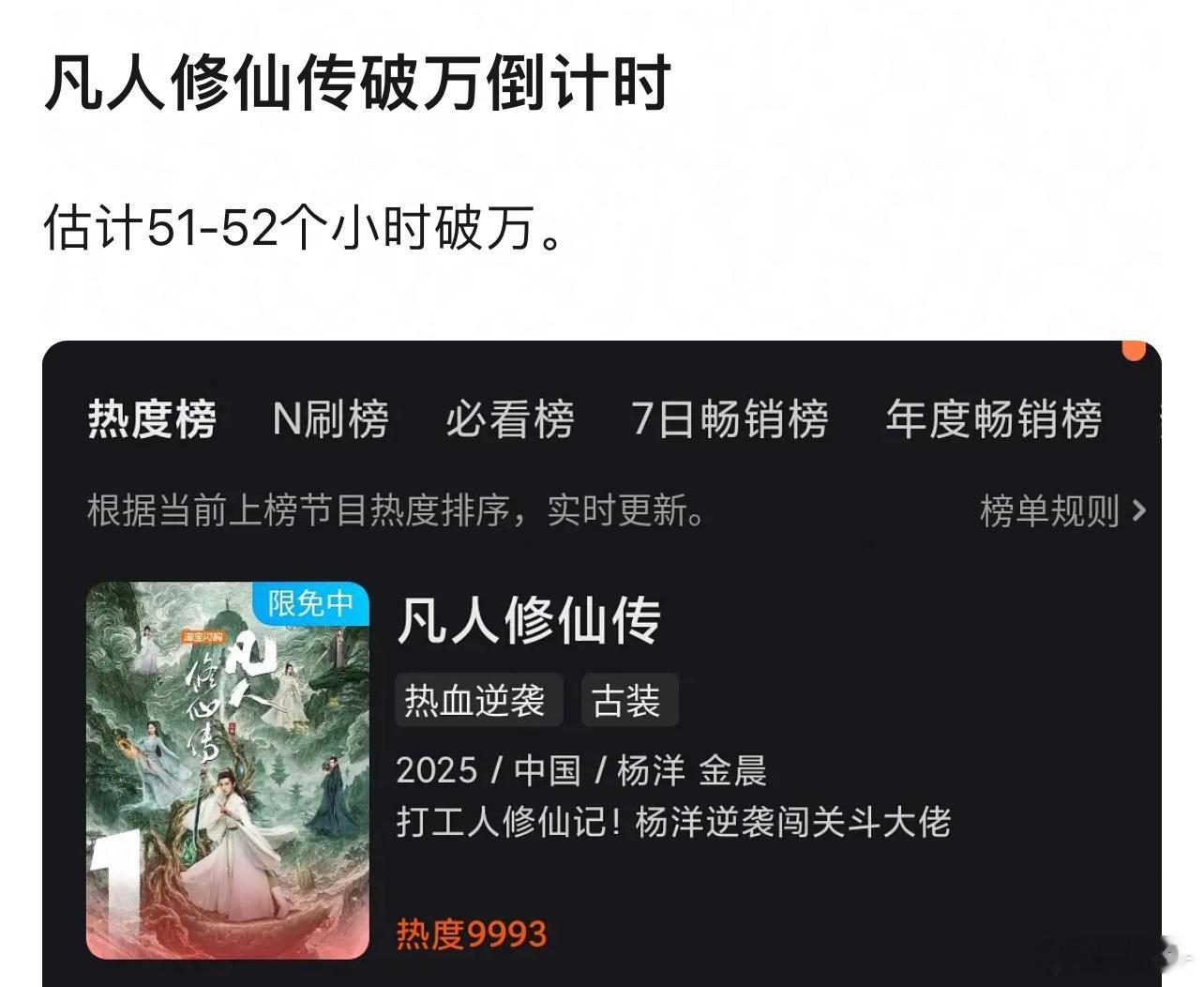 都说了裤破万没得含金量，只要大剧都会破，就是时间问题而已，那么藏海传是多久破的？