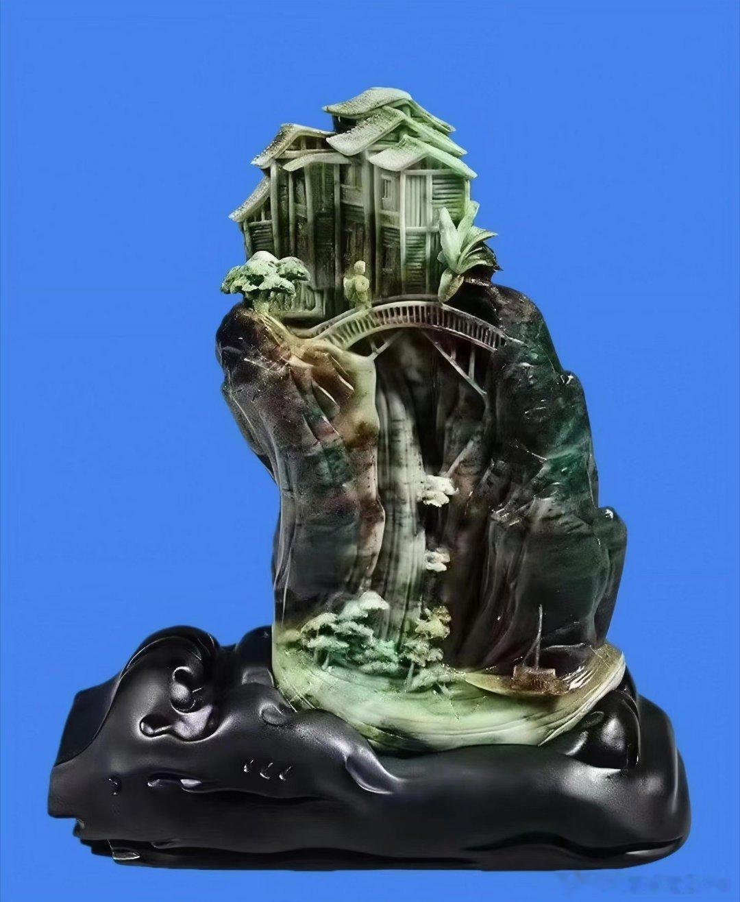 【昨日精彩今天依然】1精品岫玉摆件《佰财聚来》，2极品独山玉摆件《闲梦江南》，3