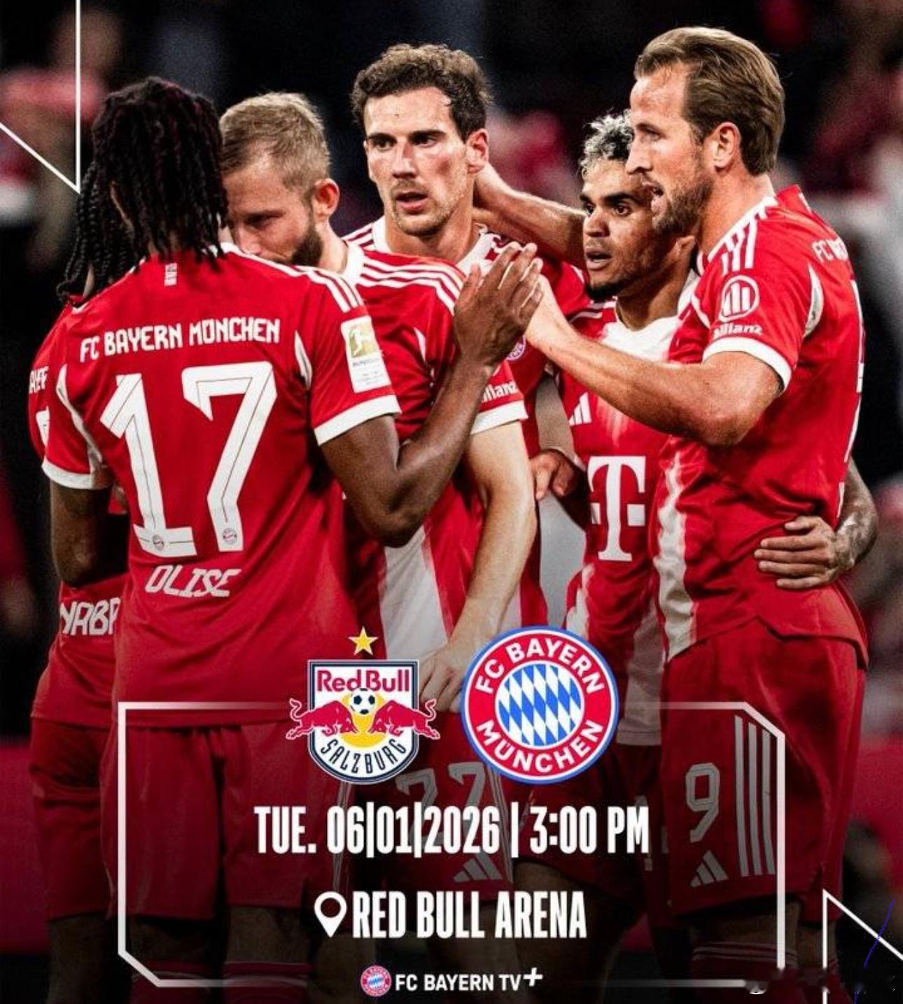 11月17日讯 据拜仁慕尼黑俱乐部官方电视台消息，拜仁将在2026年1月6日与奥
