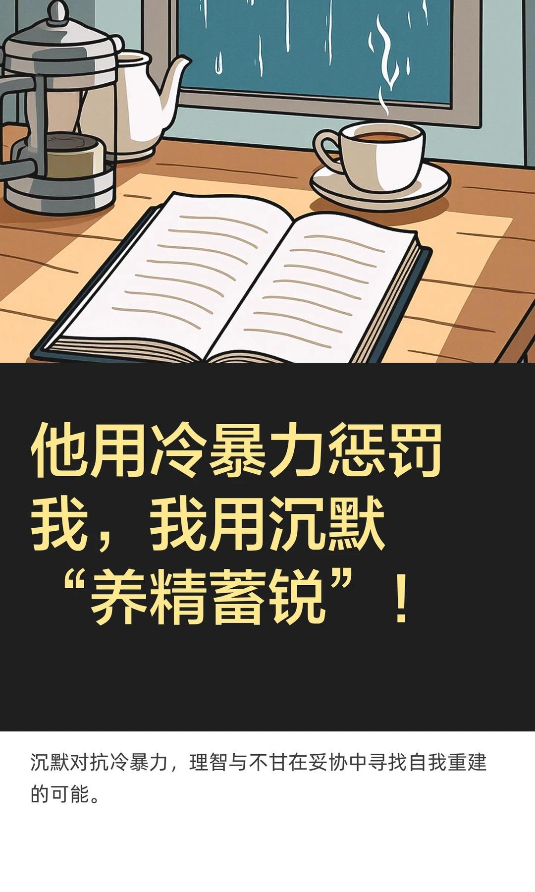 他用冷暴力惩罚我，我用沉默“养精蓄锐”。门又一次被关上了，像一把无形的...