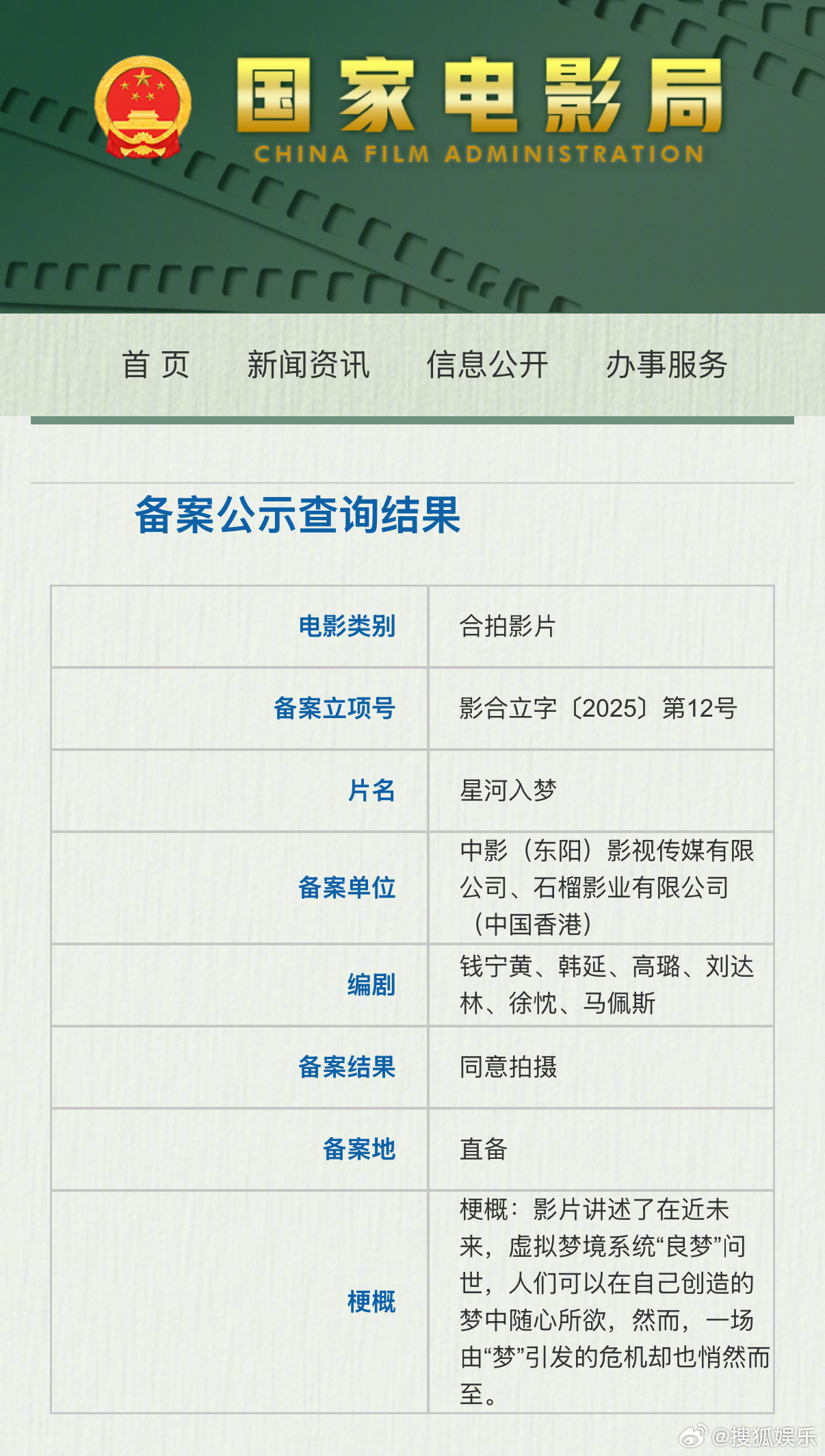 【#王鹤棣宋茜星河入梦备案立项#】国家电影局最新发布了关于2025年4月下旬全国