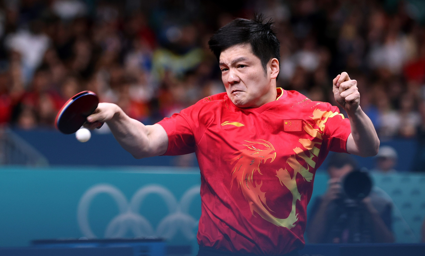 #樊振东光速进决赛#奥运乒乓男单半决赛：樊振东4-0横扫小勒布伦晋级决赛！北京时