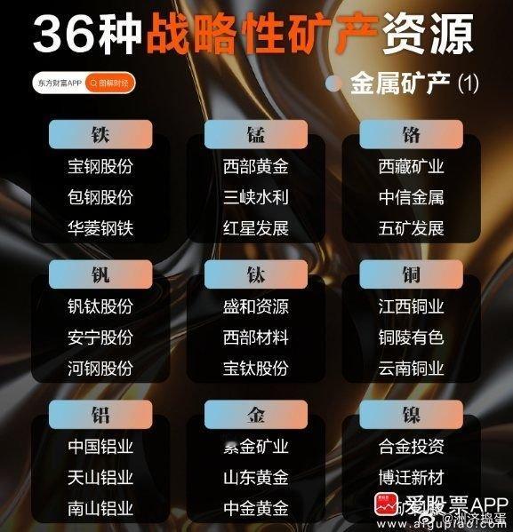 【资源品掀涨停潮！36种战略性矿产资源全梳理】资源品2月25日迎来集中爆发，小金