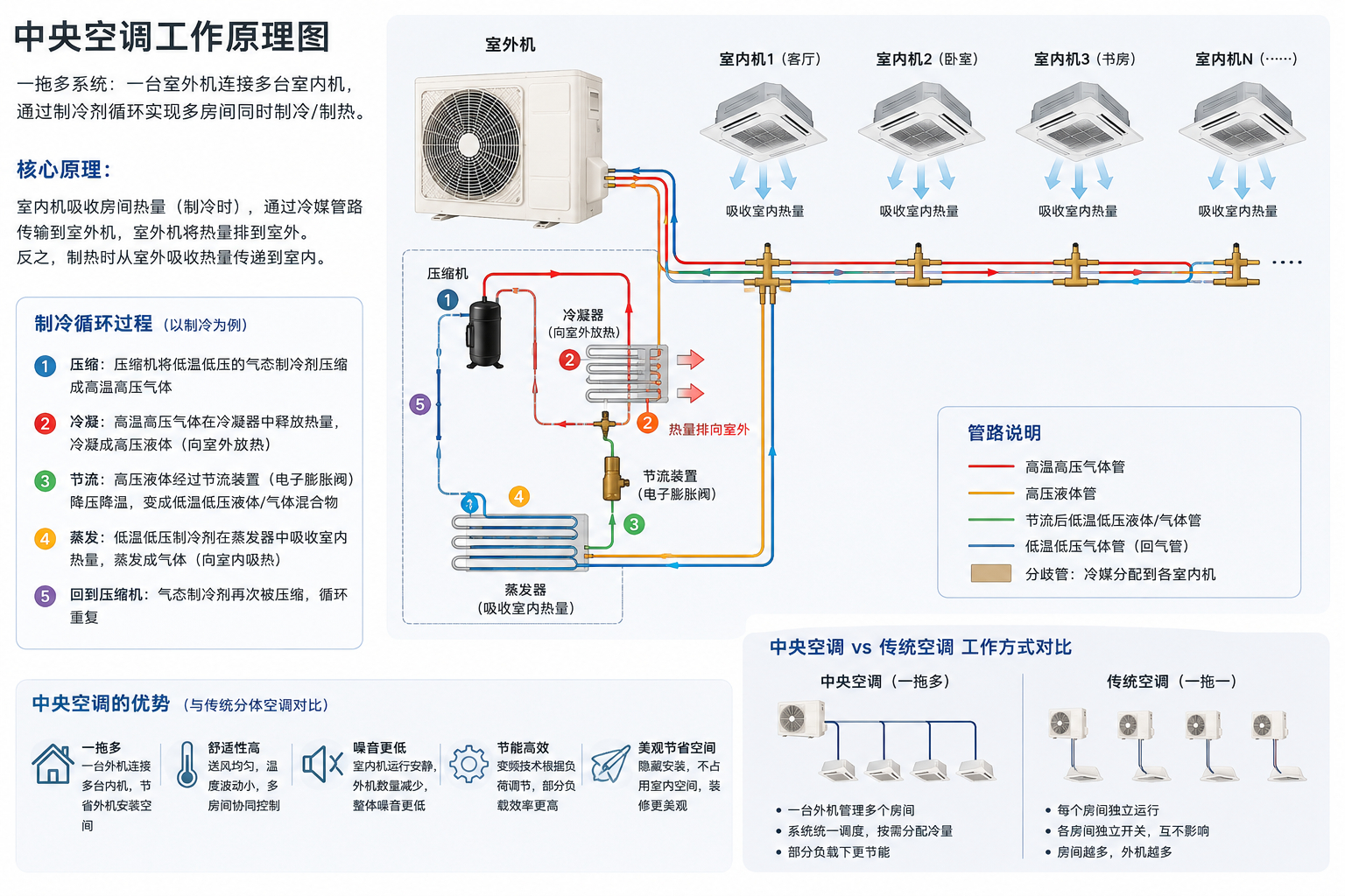 中央空调才是电费刺客 关于中央空调，有一个流传很多年的观点：装的时候觉得高级，交