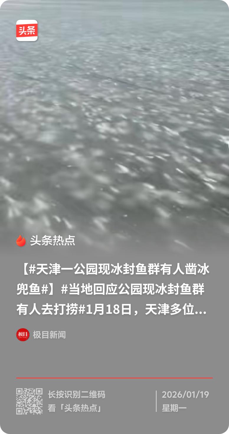 2026年1月18日，天津滨海新区南湾公园那可热闹了！因强寒潮，281公顷海水水