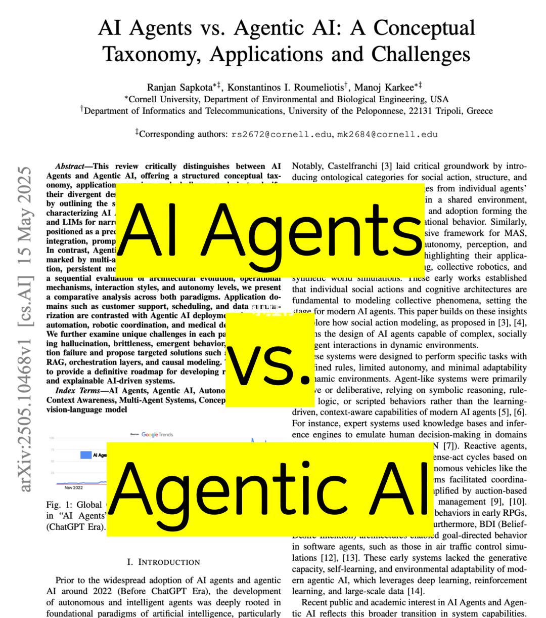 详述 AI Agents 和 Agentic AI 之间的区别