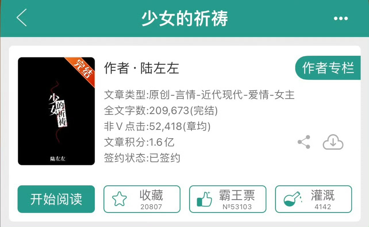 小说推荐：《少女的祈祷》 作者:陆左左简评：娇媚小妖精vs温和卧底医生，女撩男，