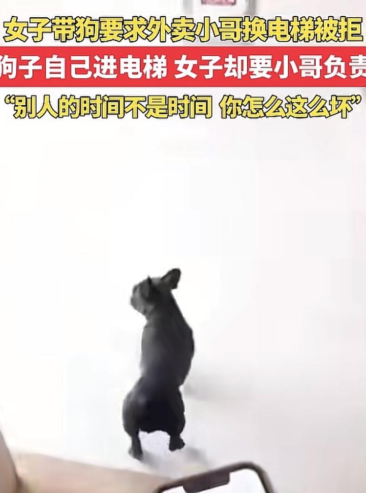 外卖员不配坐电梯？女子牵狗进电梯，看到外卖员后，张嘴就撵人。
银川这位外卖小哥可