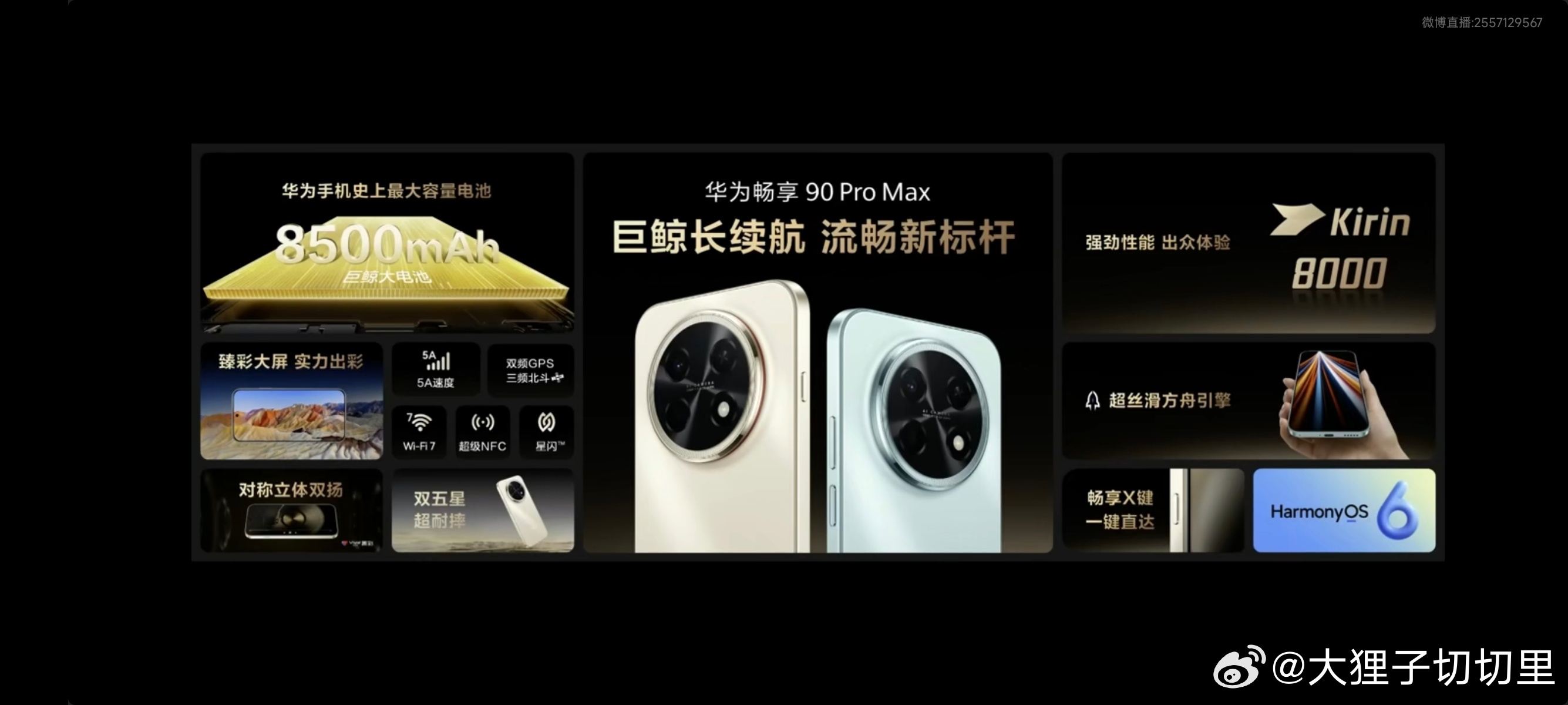 华为史上最大容量电池手机来了 —— 华为畅享 90 Pro Max，直接搭载85