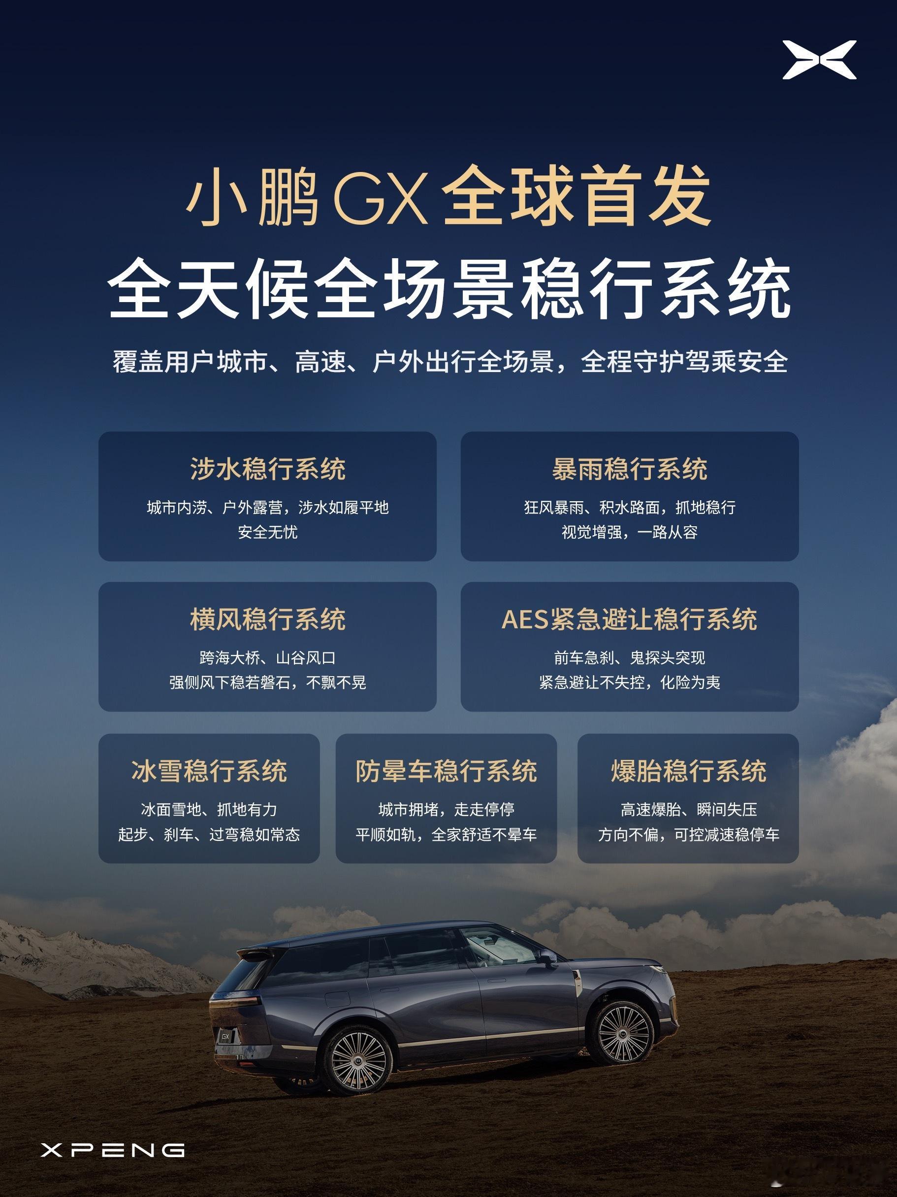 小鹏GX这波是真把“稳”字玩到极致了！行业首发全天候全场景稳行系统，城市、高速、