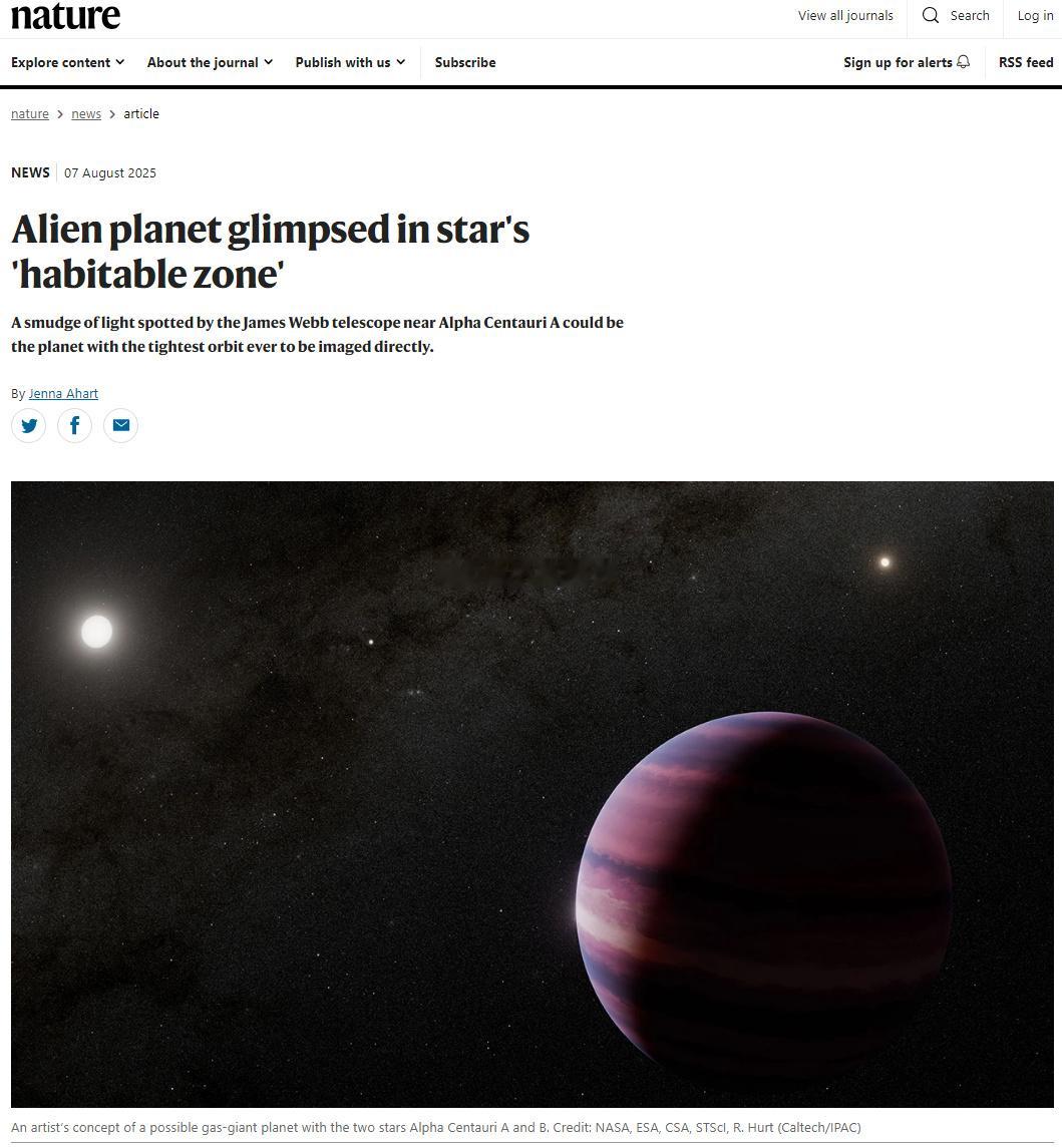 地球附近“三体”星系中观测到宜居带候选行星据英国《自然》杂志网站 8 月 7 日