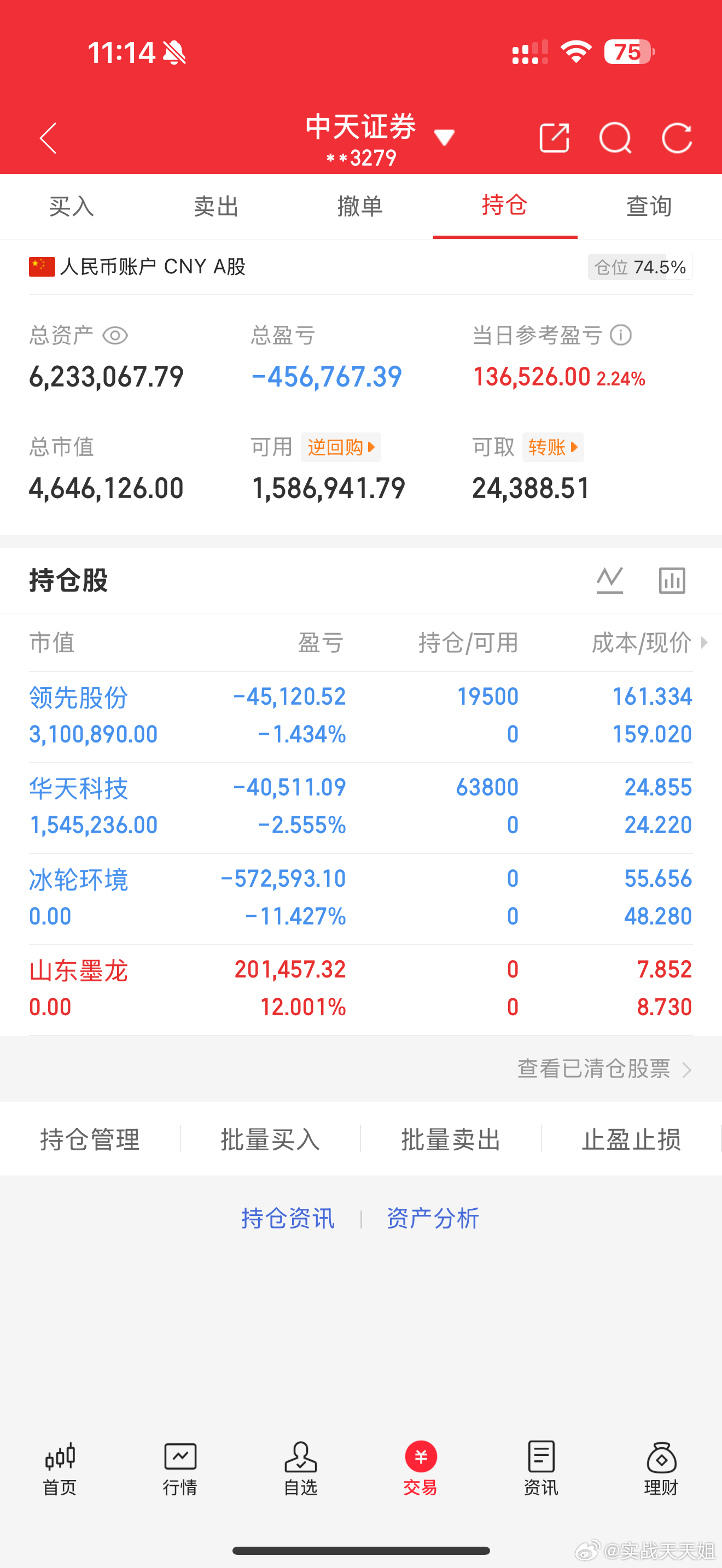 今天开仓 华天科技 领先股份 静待花开 点赞评论168动动您发财的小手，帮我点个