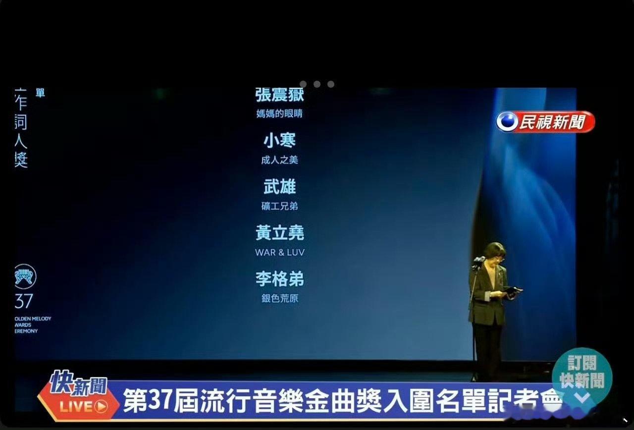 第37届金曲奖入围名单公布第37届金曲奖入围名单 第37届金曲奖入围名单公布，期