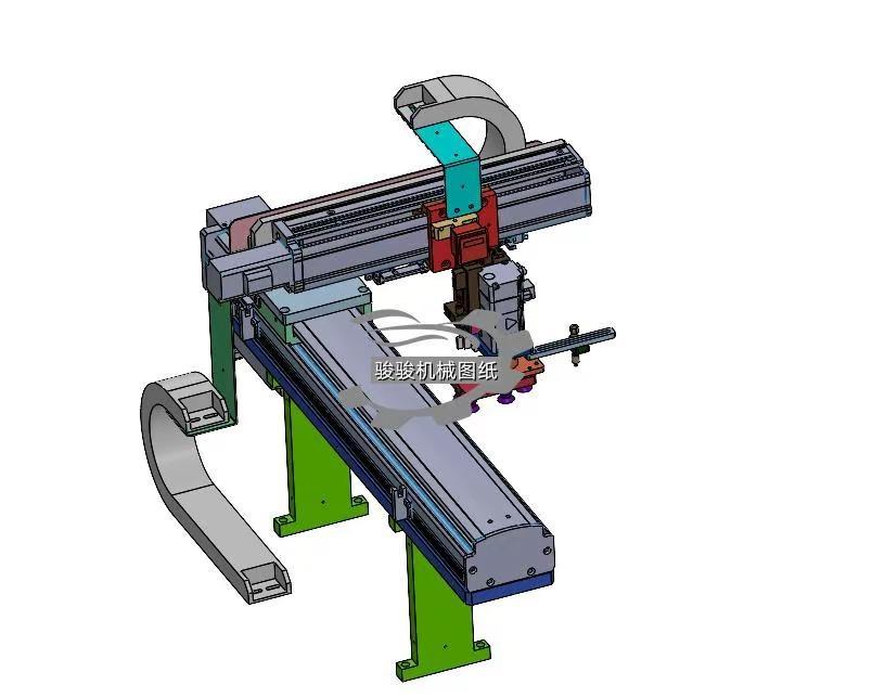 龙门式移栽3D模型图纸下载_机械数模资料。图纸介绍 ：XY 两个直线模组组成龙门