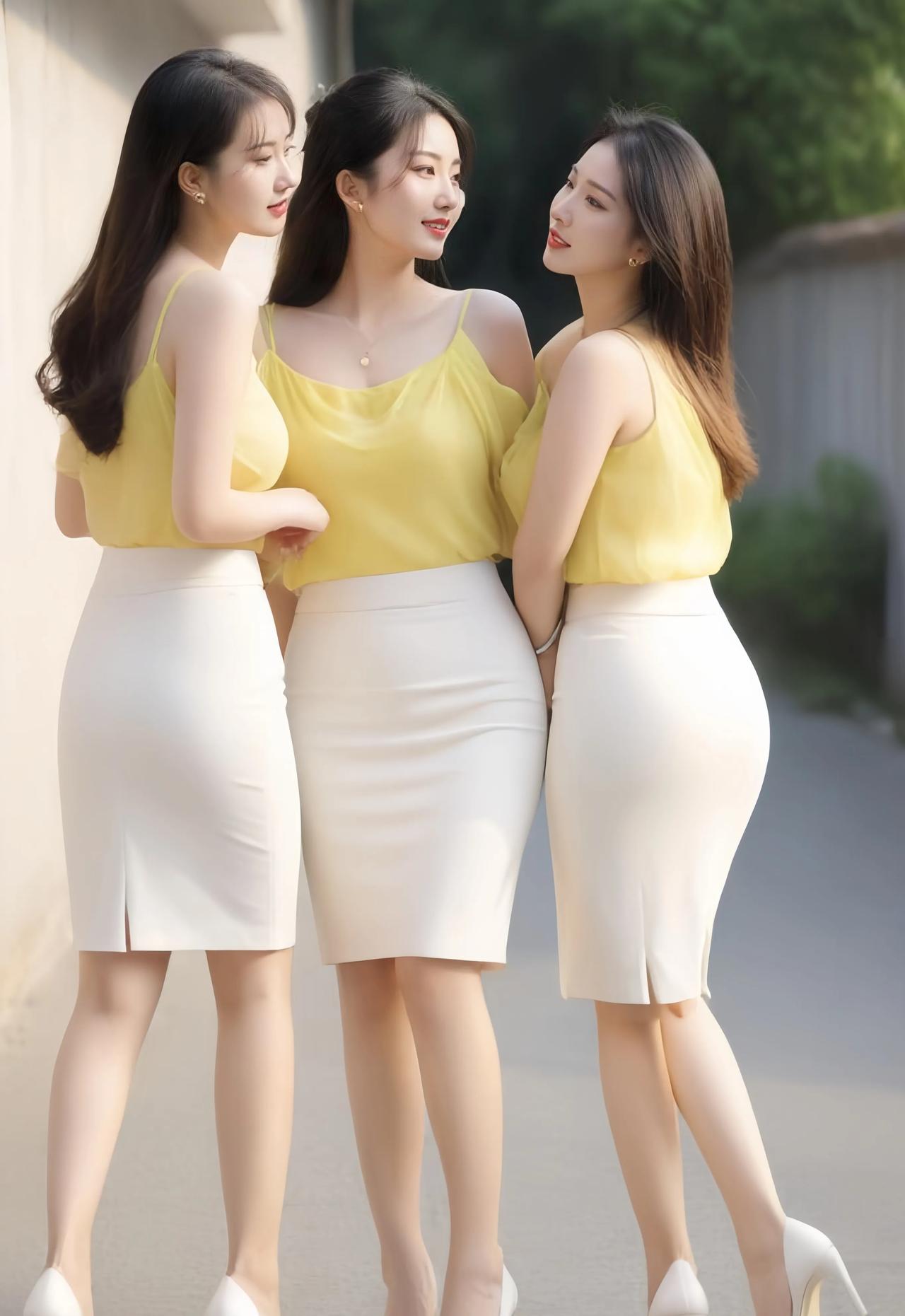 三个好姐妹，太漂亮了。