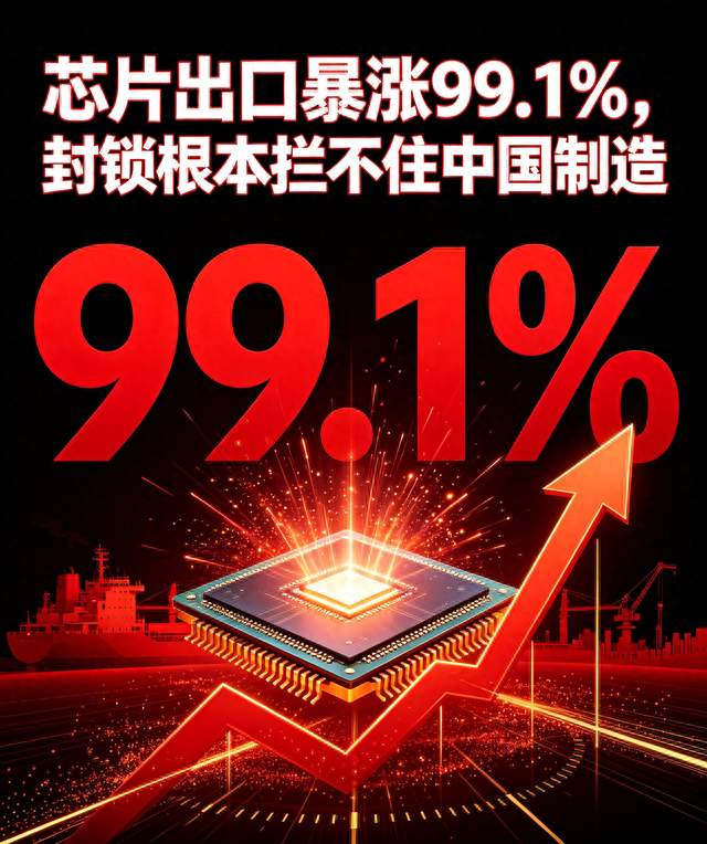 芯片出口暴涨99.1%，封锁根本拦不住中国制造