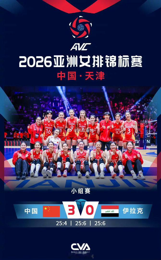 中国女排vs伊拉克女排女排亚锦赛开打，中国女排主场首秀3‑0横扫伊拉克，顺利拿下