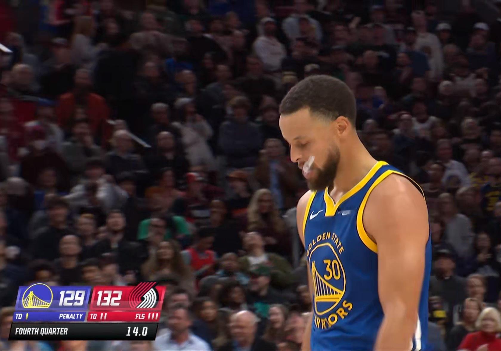 真的，库里这么逆天的状态还拿不下来我不知道该说什么了勇士vs开拓者