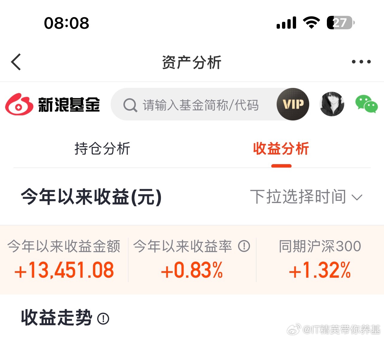 早～刚看了一下，今年收益又红起来了 北京