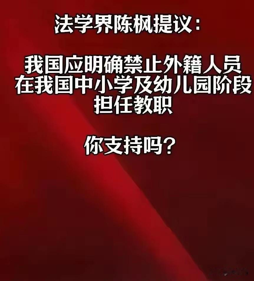 解释不清了！
法学界人士陈枫公开提出建议，主张通过立法明确规定，不允许外籍人士在