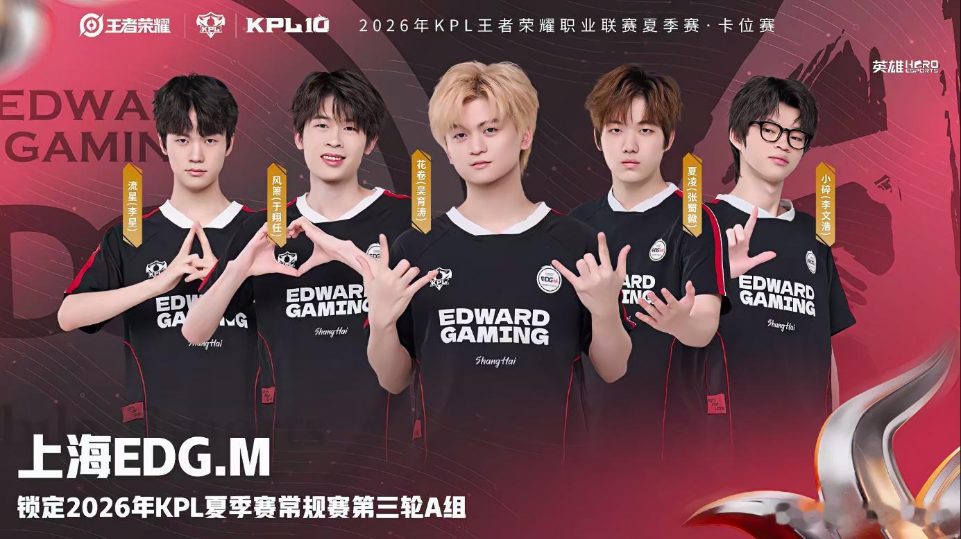 KPLEDGM锁第三轮A组 卡位赛4:2拿下！EDGM成功锁定2026KPL夏季