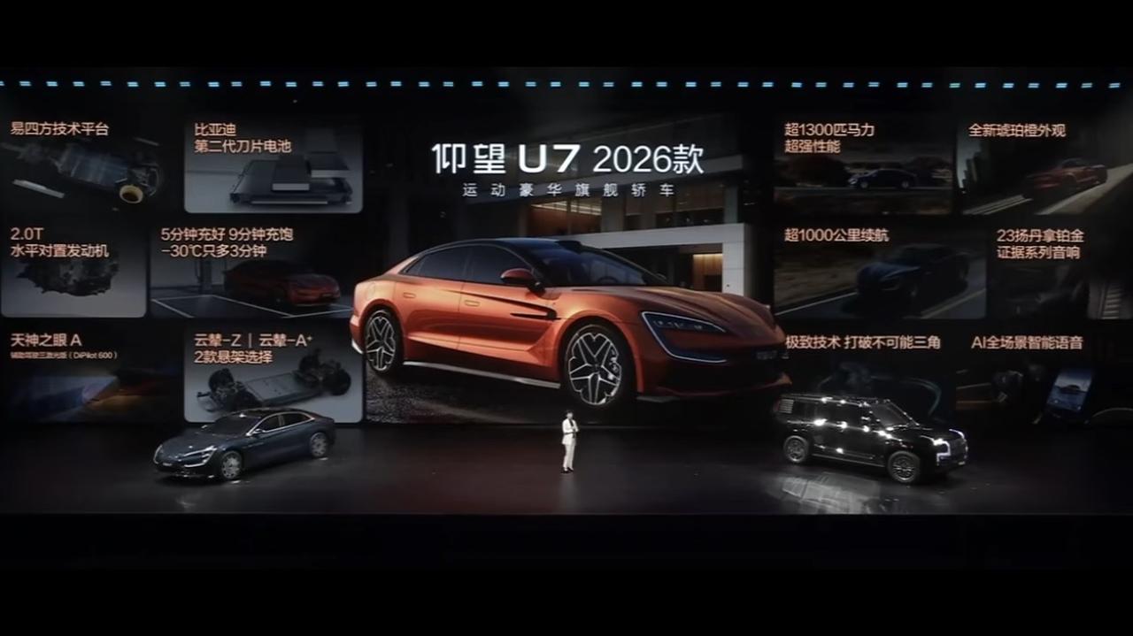 U7/U8/U8L都小升级了！
仰望U7准备给的技术：
1300Ps马力
100