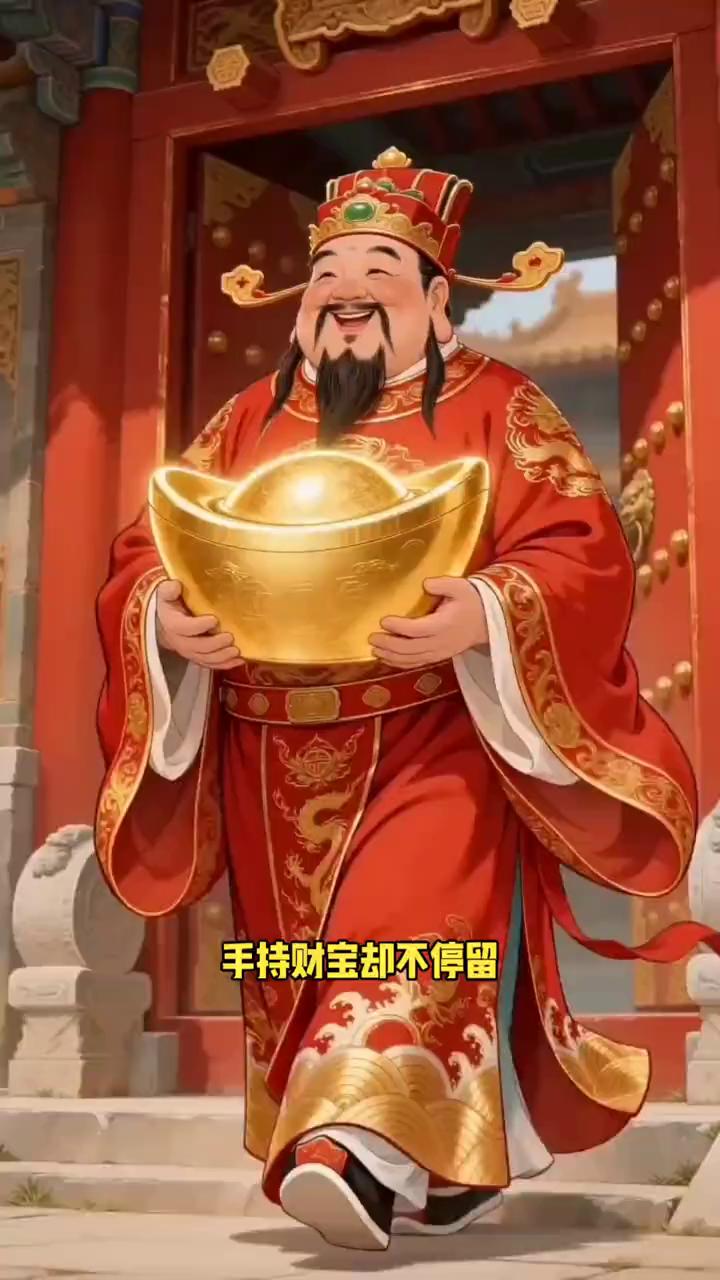 手持财宝却不停留，打一成语：过路财神。