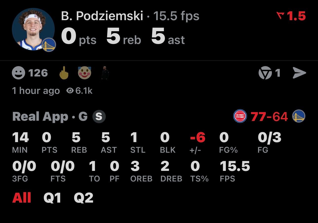 波杰是不是知道自己要走了？ 活塞vs勇士