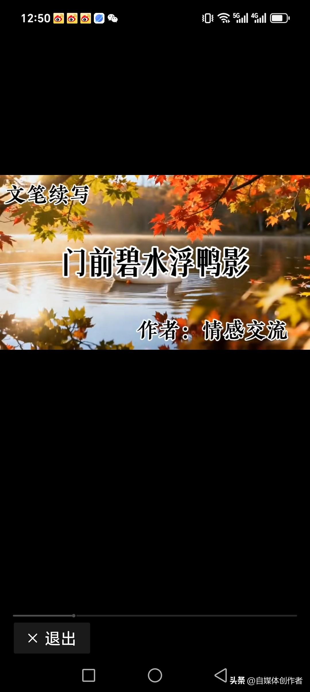 门前碧水浮鸭影
池旁枫树红叶俏