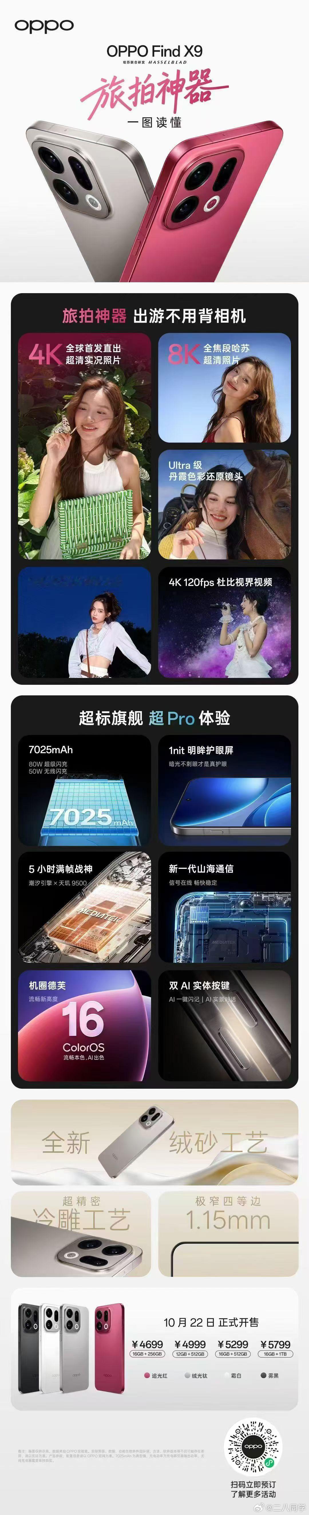 两张图，看懂OPPOFindX9 系列「旅拍神器」正式发布从此，出游不用背相机！