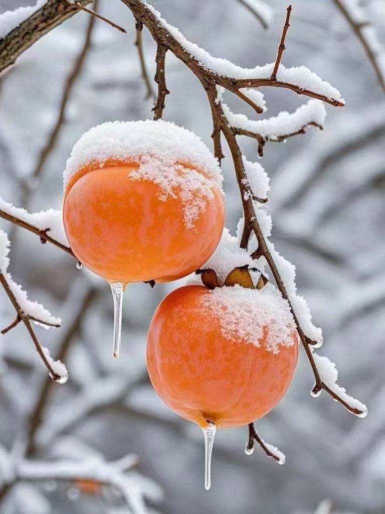 好柿成霜~好事成双Good persimmons form frost~ Goo