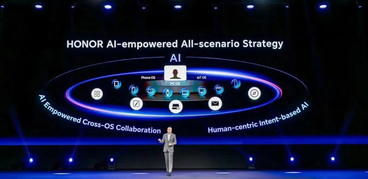 AI牵线，操作系统、终端设备和应用服务三合一，荣耀智慧交互更贴心。3月AI PC