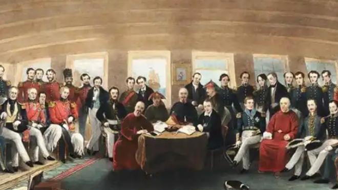 南京条签订现场：为什么英国人偏要在军舰上？

公元1842年8月29日上午，南京