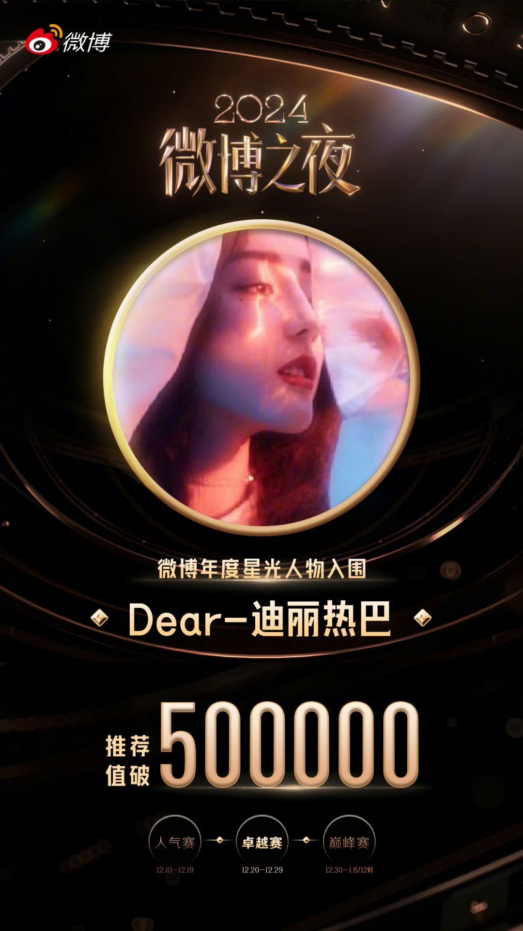 300万张卡达成了！！！！第三个战队成就达成！！！迪丽热巴成为了内娱第一个解锁三