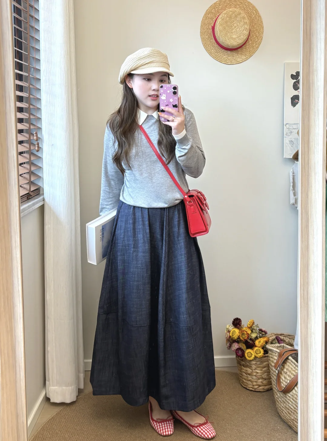 🍎通勤穿搭的牛仔裙～