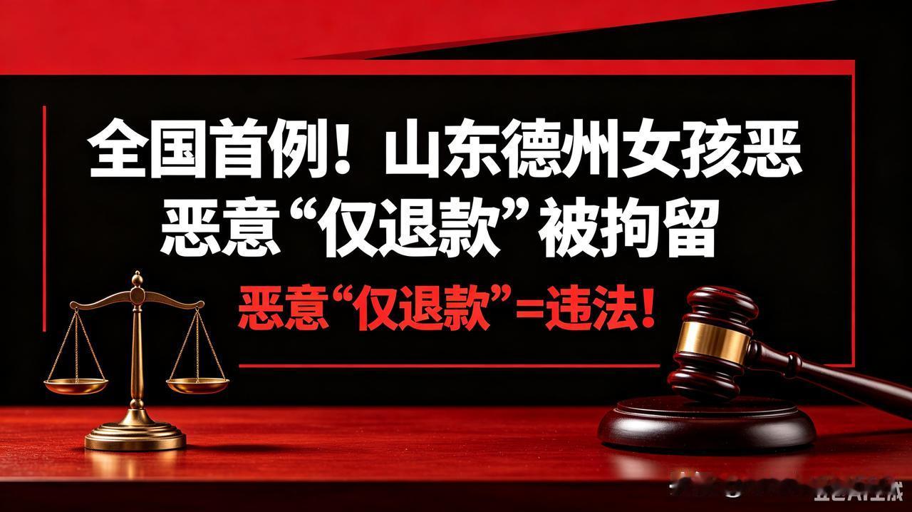 山东德州一女孩因恶意 “仅退款” 被拘留，这是全国首例！事件虽小，却给所有网购者